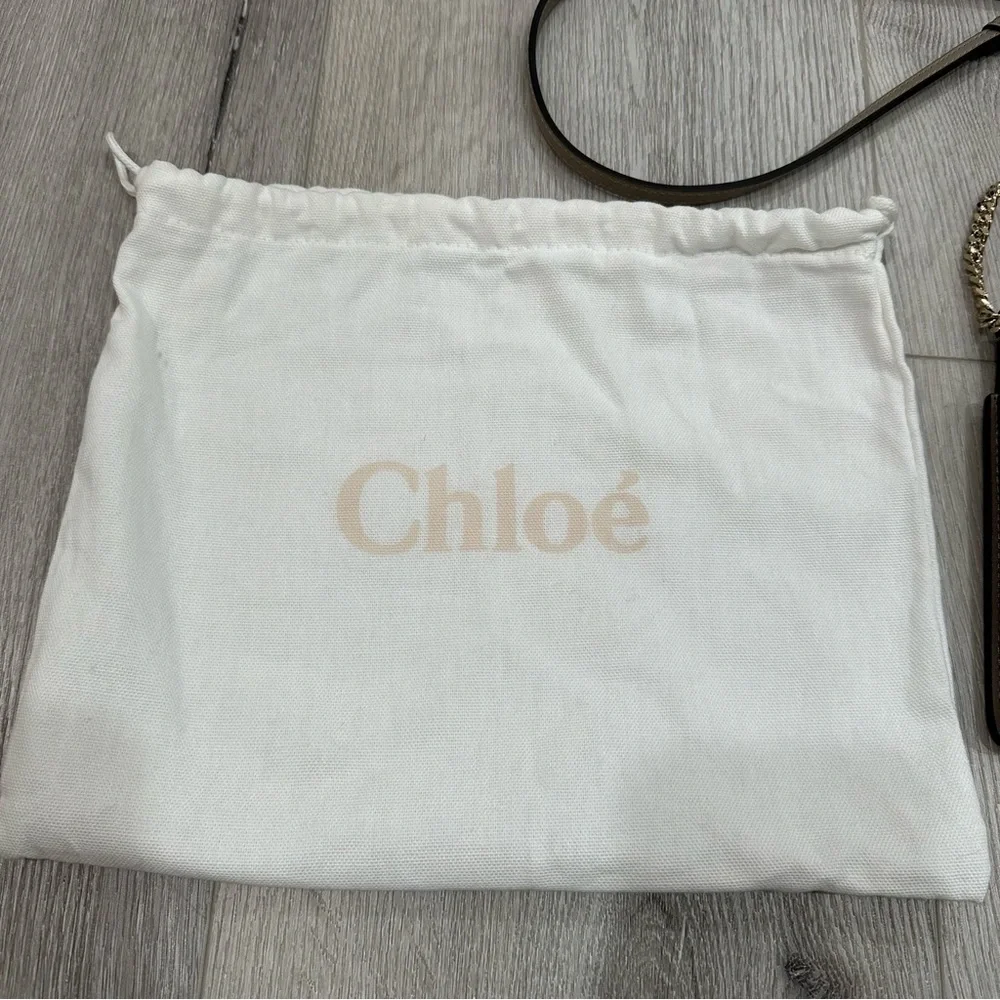 Chloé 🪩 LIKE NEW Mini Faye Leather and Suede Crossbody Bag in Motty Grey - Picture 2 of 8